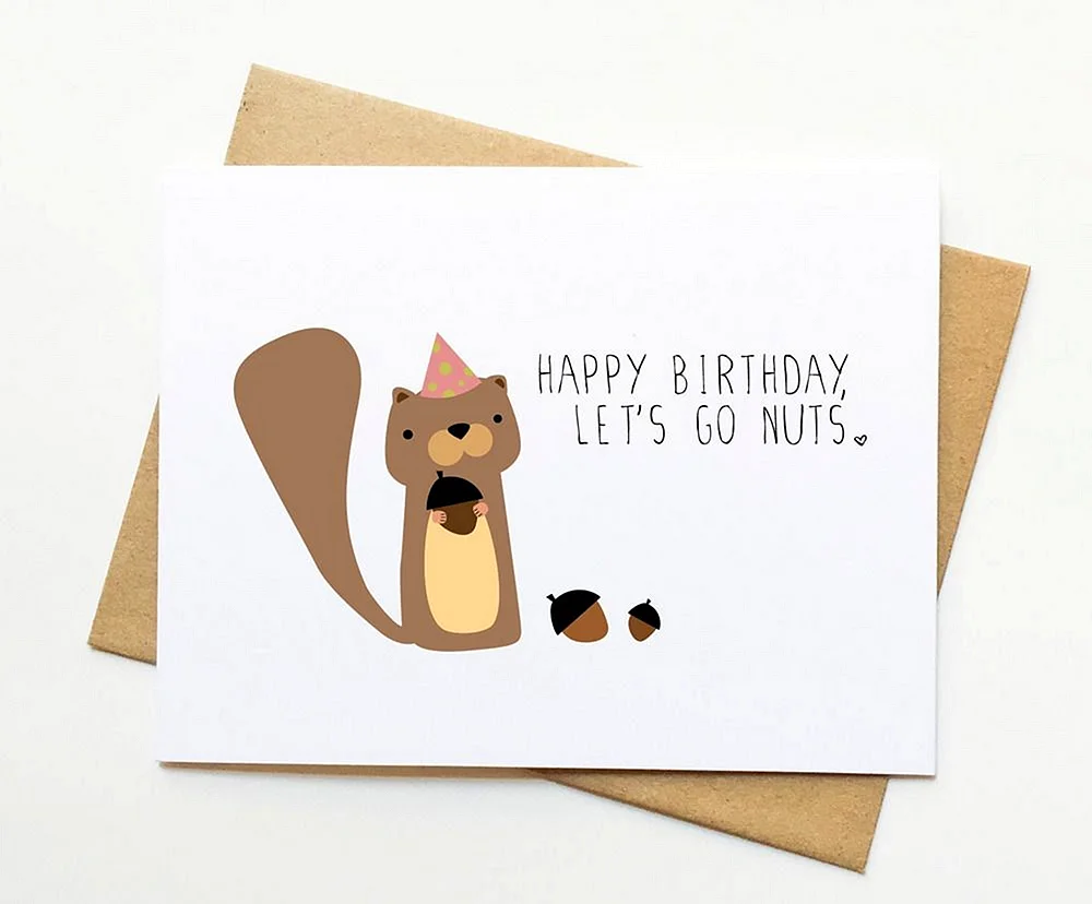 День рождения смешные минималистичные открытки