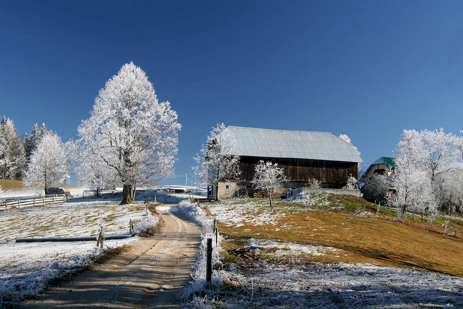 Деревня Венгрия зима