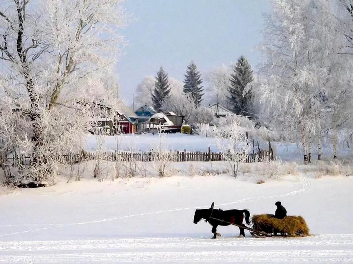 Деревня зимой Калуга