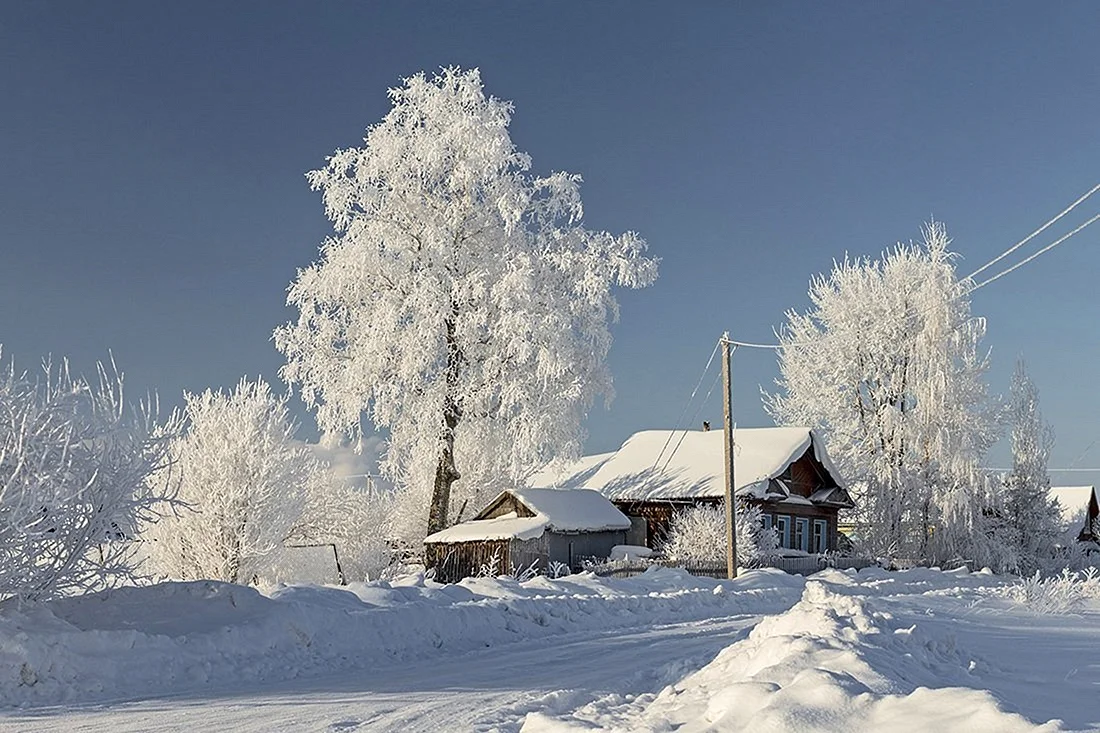 Деревня зимой Калуга