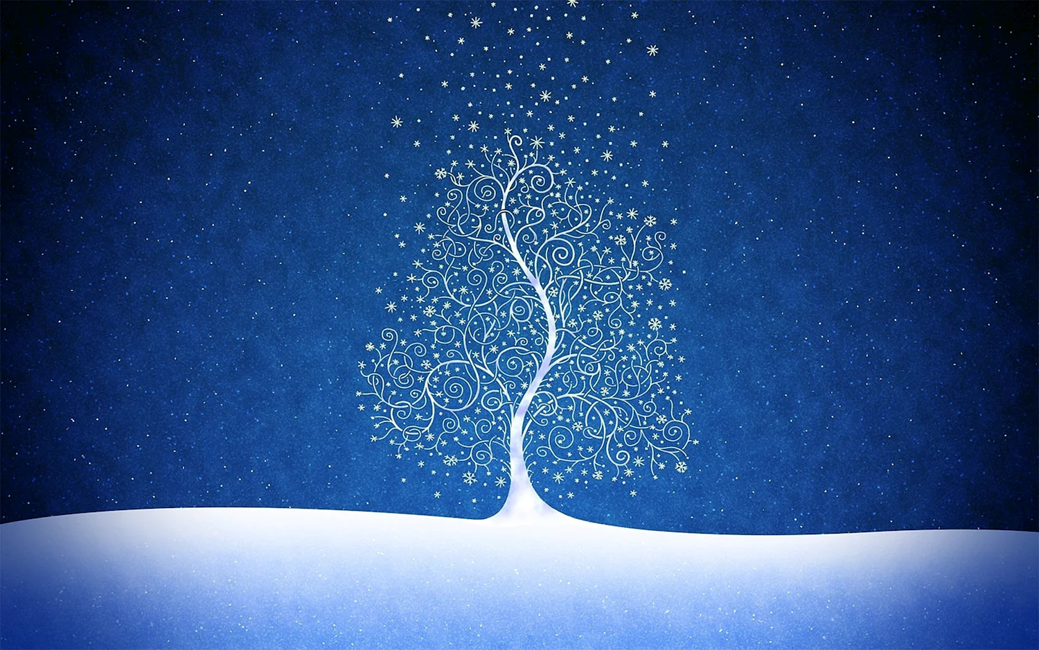 Дерево на синем фоне для рисования