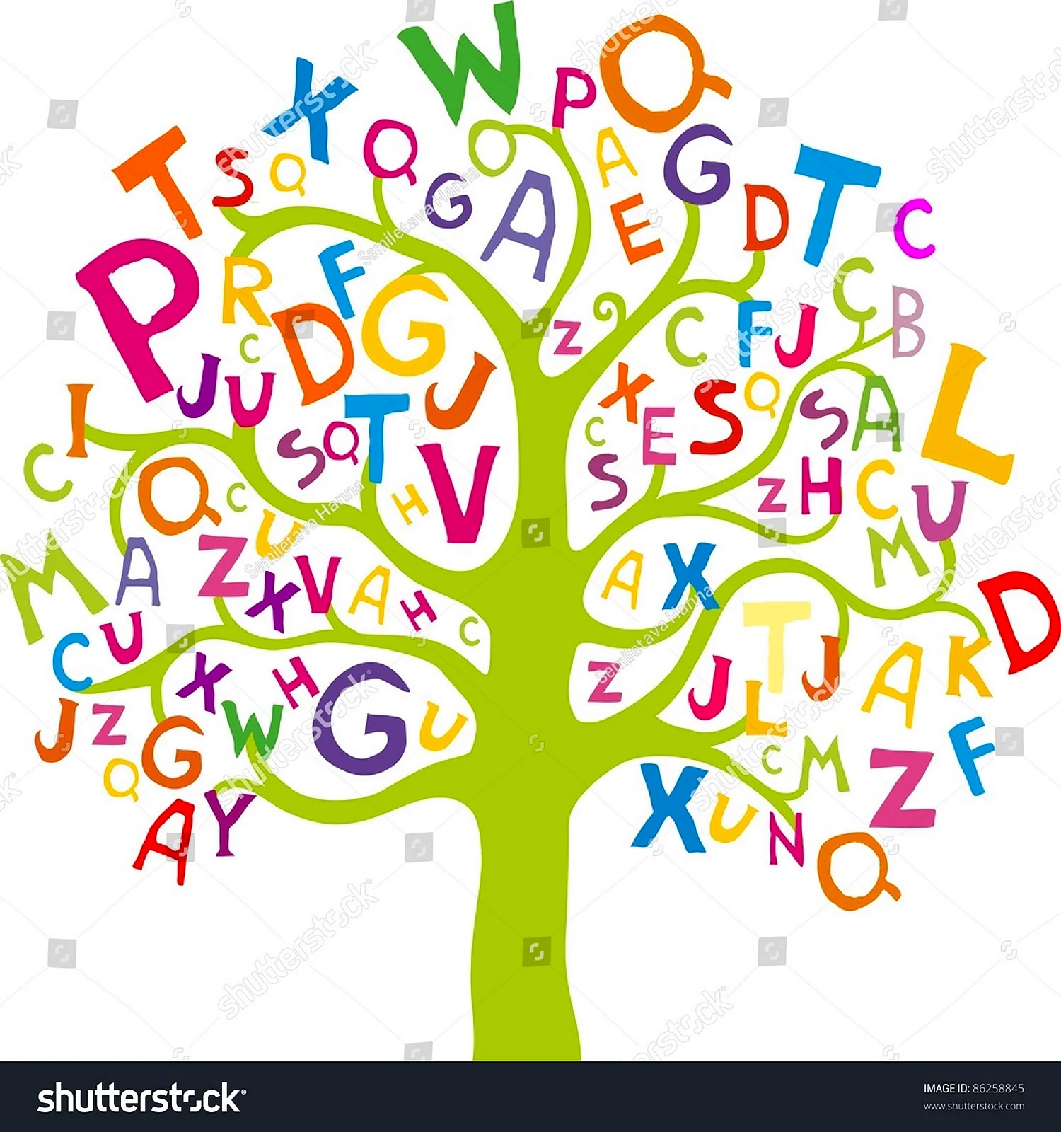 Дерево с буквами для детей