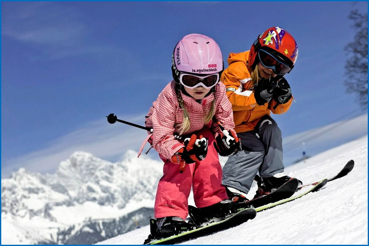 Дети на горных лыжах