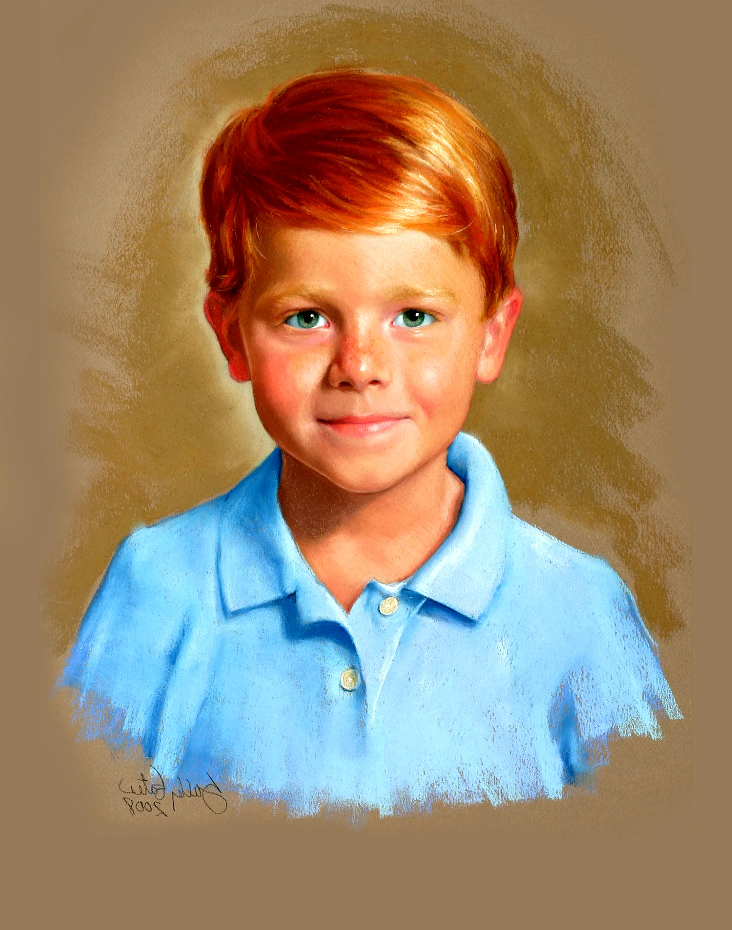 Детский портрет цветными карандашами