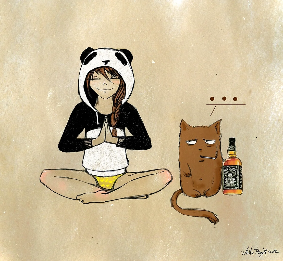 Девочка Панда и кот Барсик