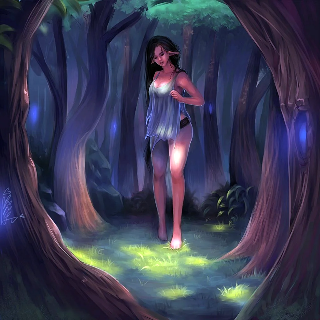 Девушка Эльф в лесу