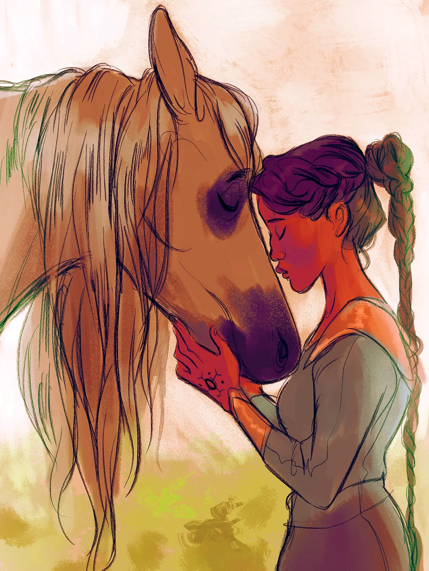 Девушка на лошади арт