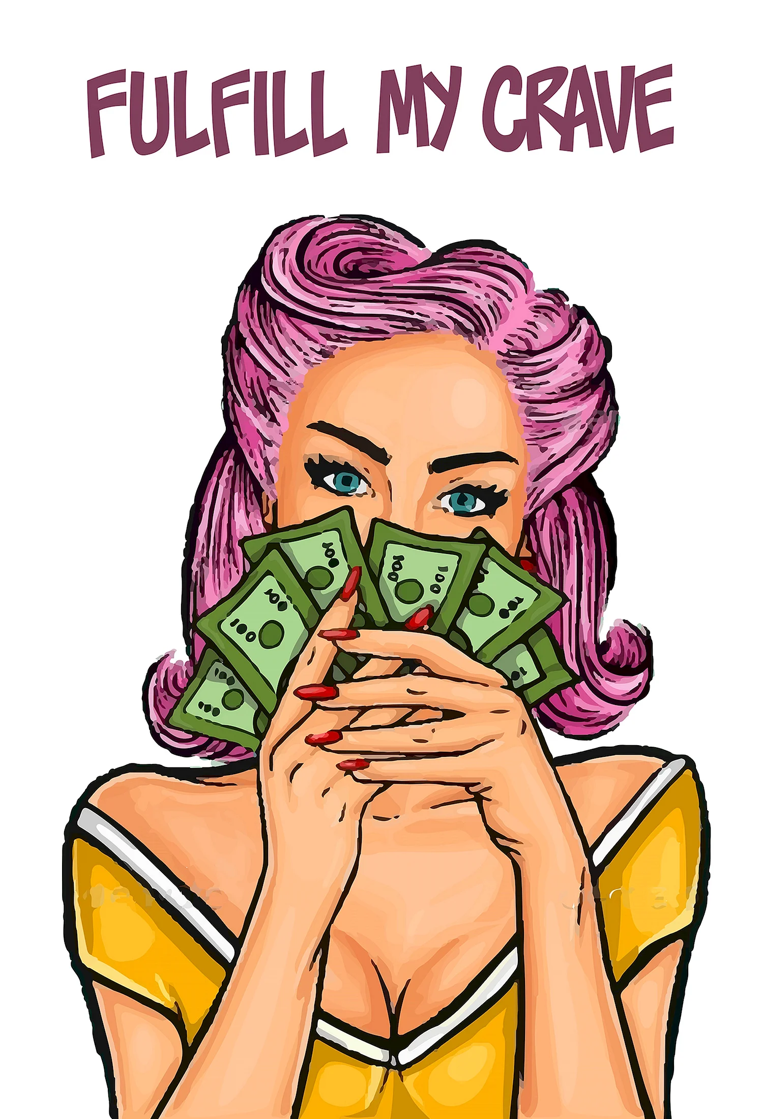 Девушка с деньгами стикер