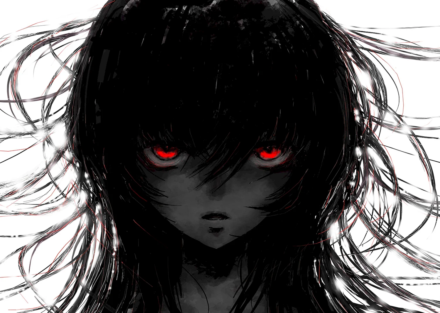 Девушка с красными глазами