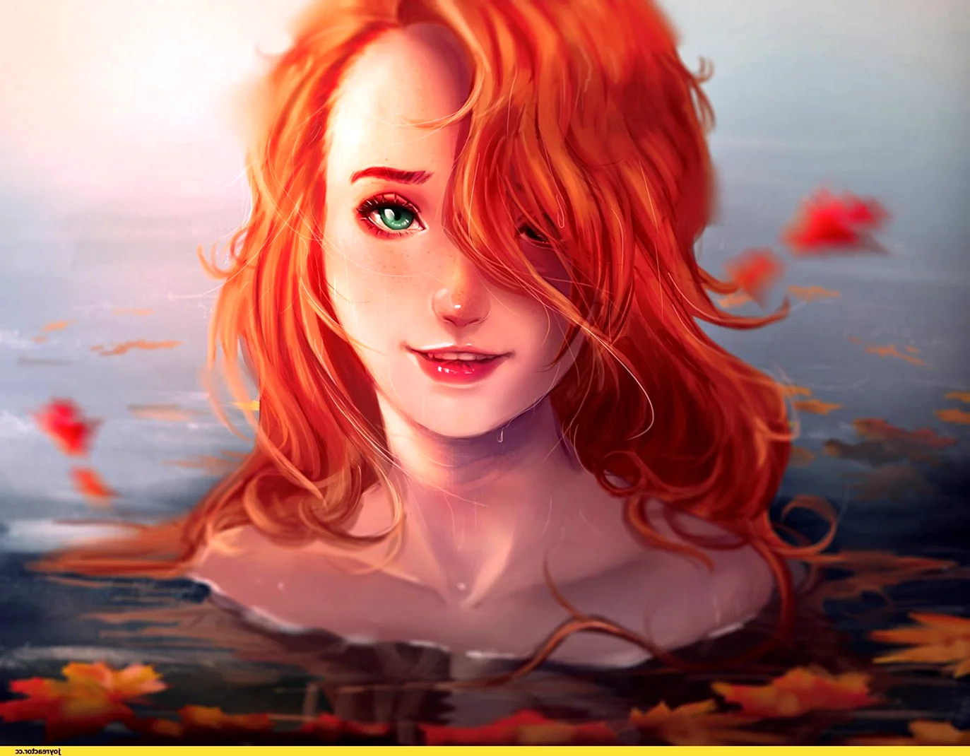 Девушка с рыжими волосами арт