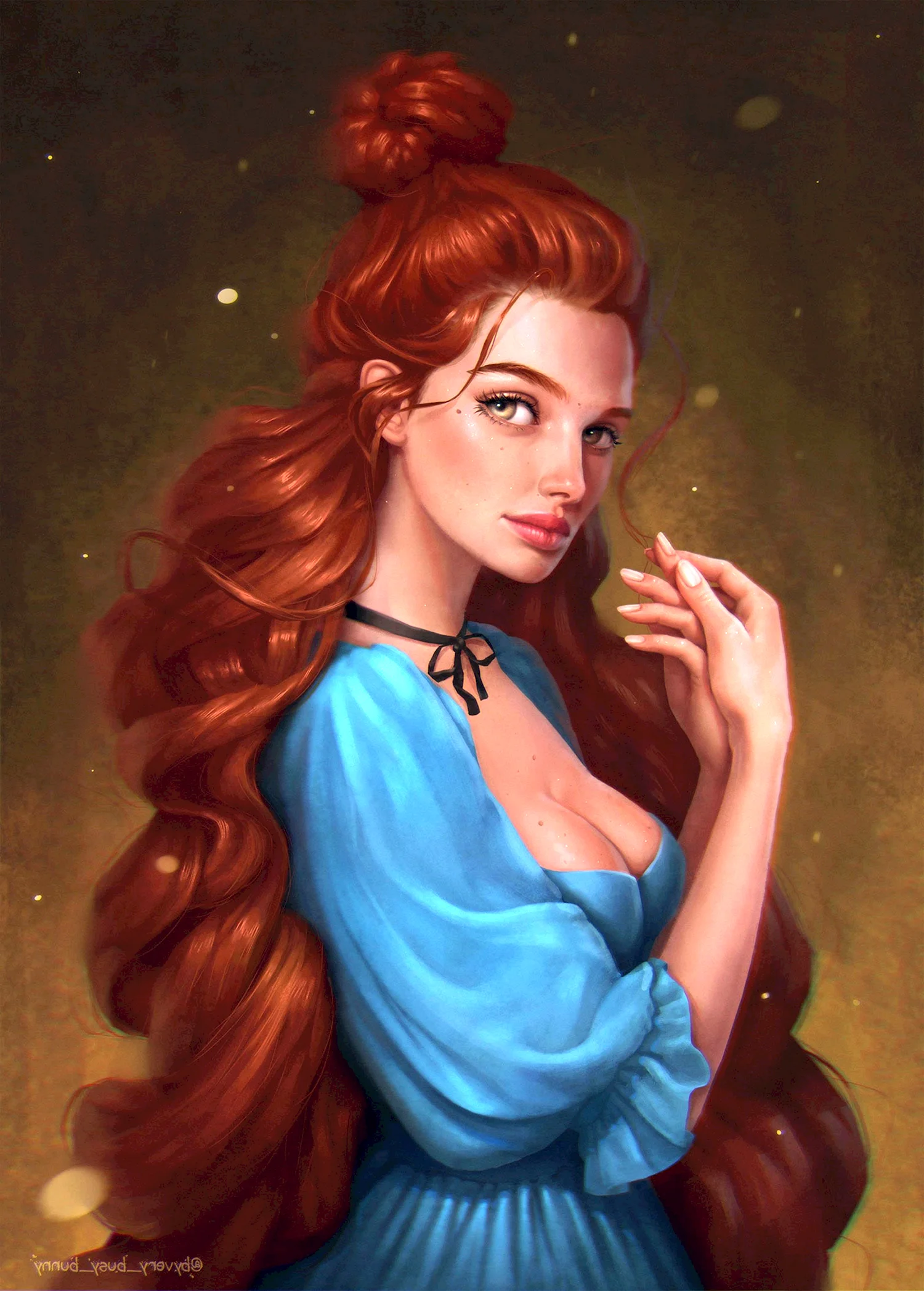 Девушка с рыжими волосами арт