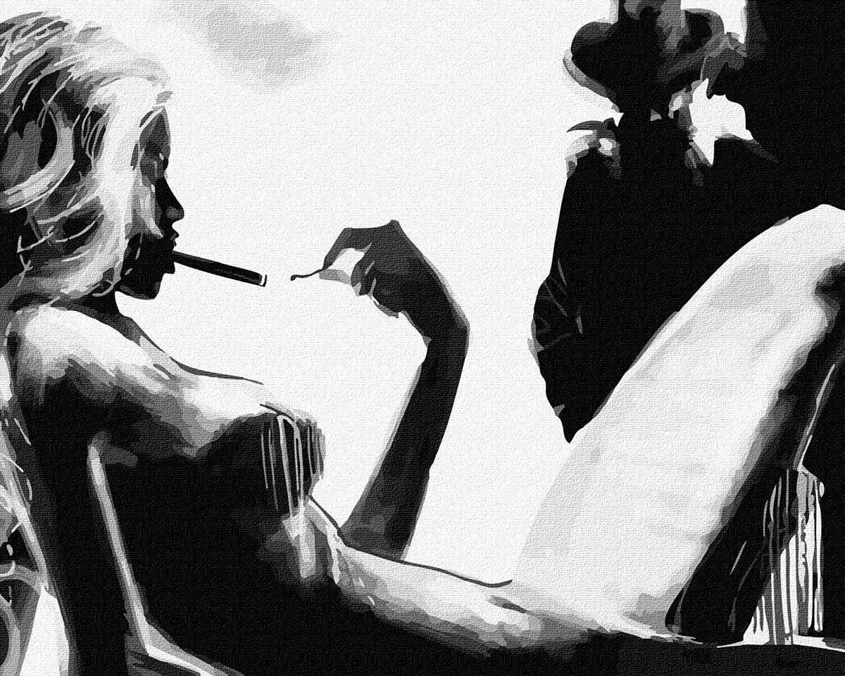 Девушка с сигаретой арт