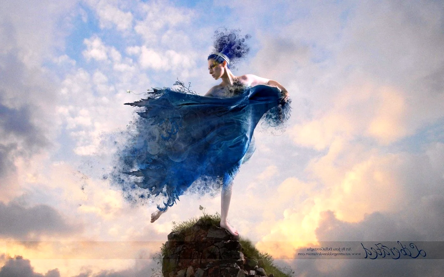 Девушка Танцующая в ветре