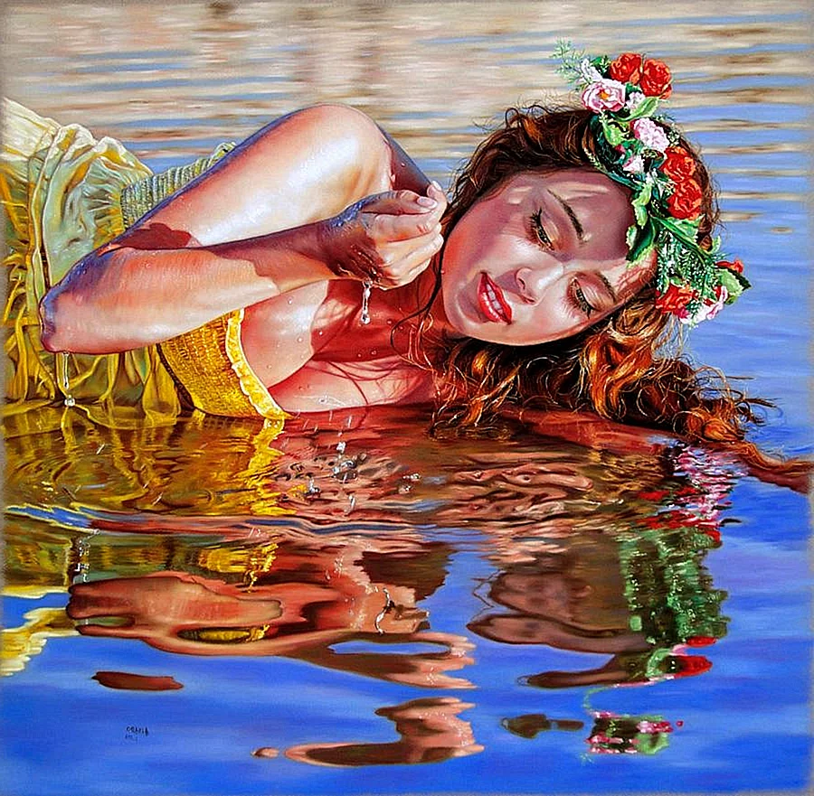 Девушка в воде картина