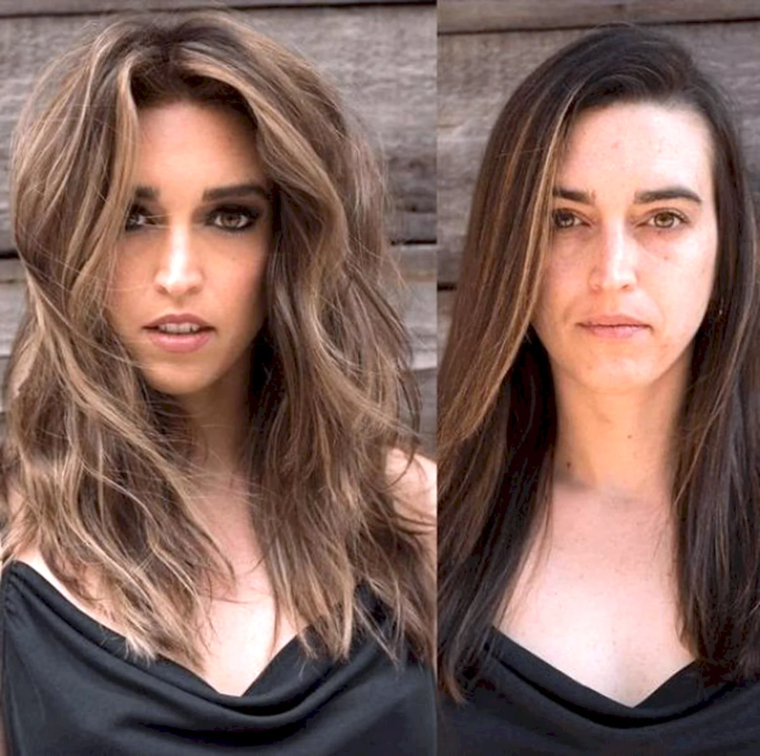 Девушки до и после стрижки длинных волос
