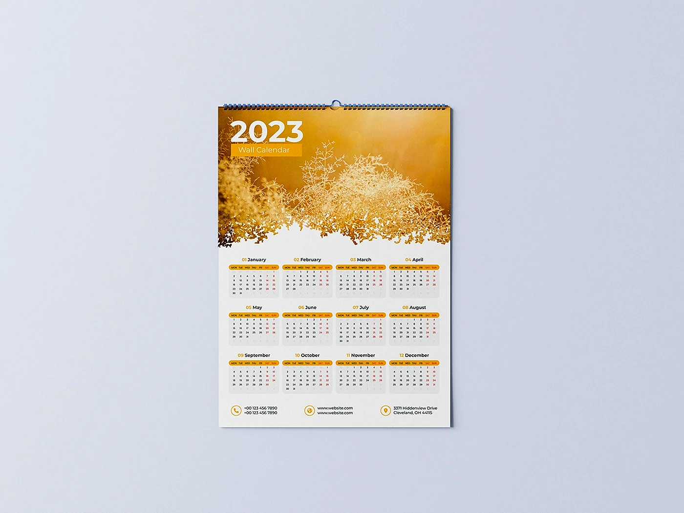 Дизайн календаря 2023 для типографии