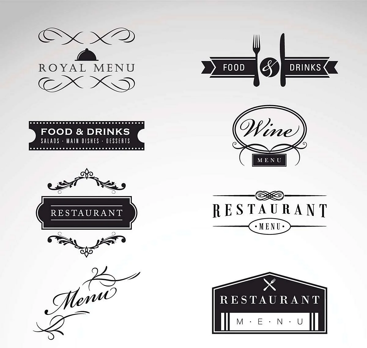 Дизайнерские логотипы ресторанов