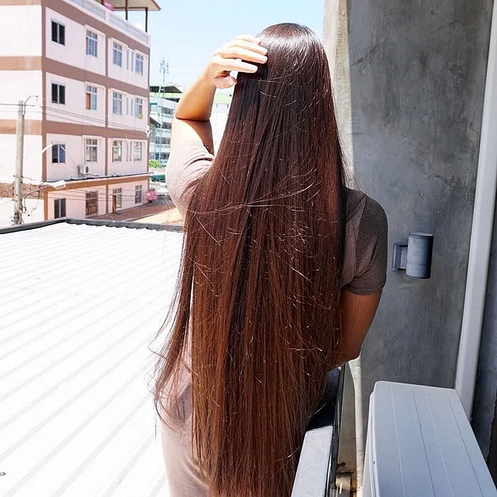 Длинные коричневые волосы