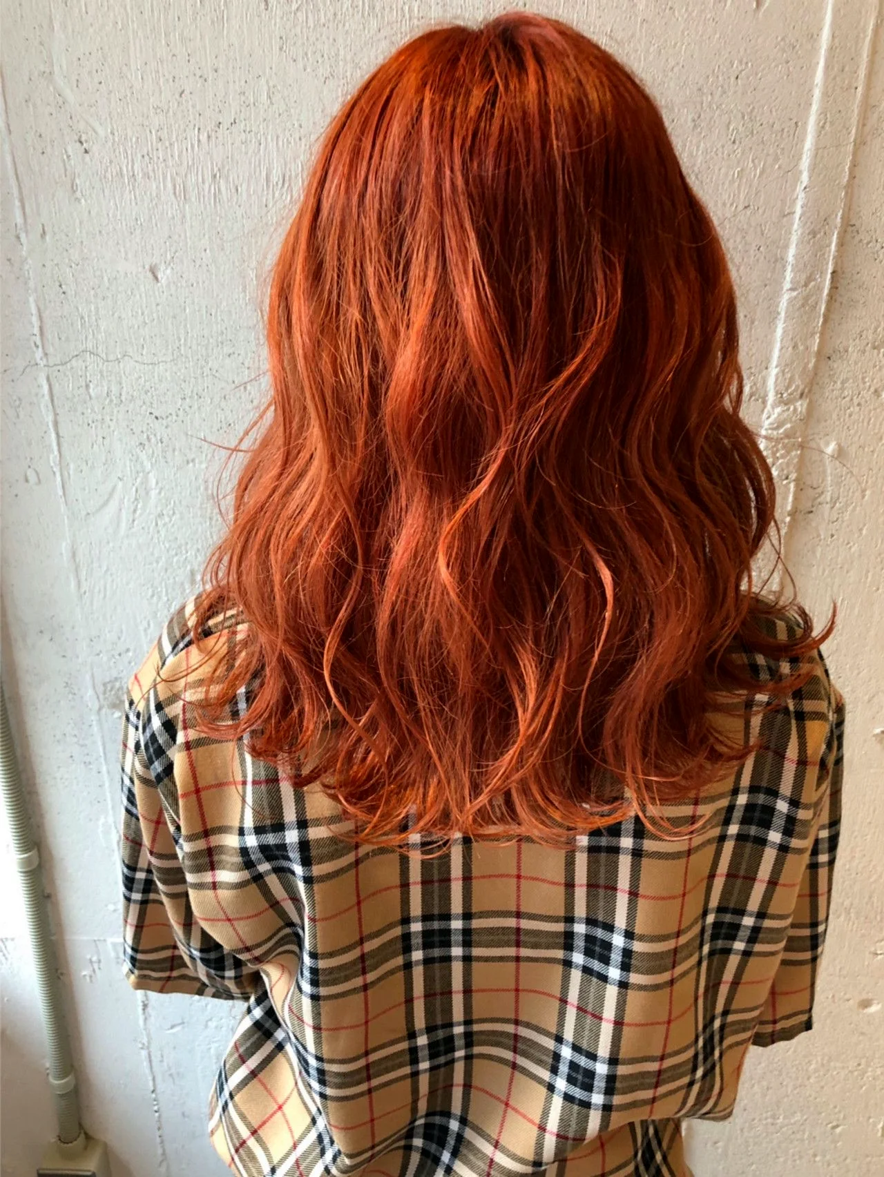 Длинные крашеные рыжие волосы