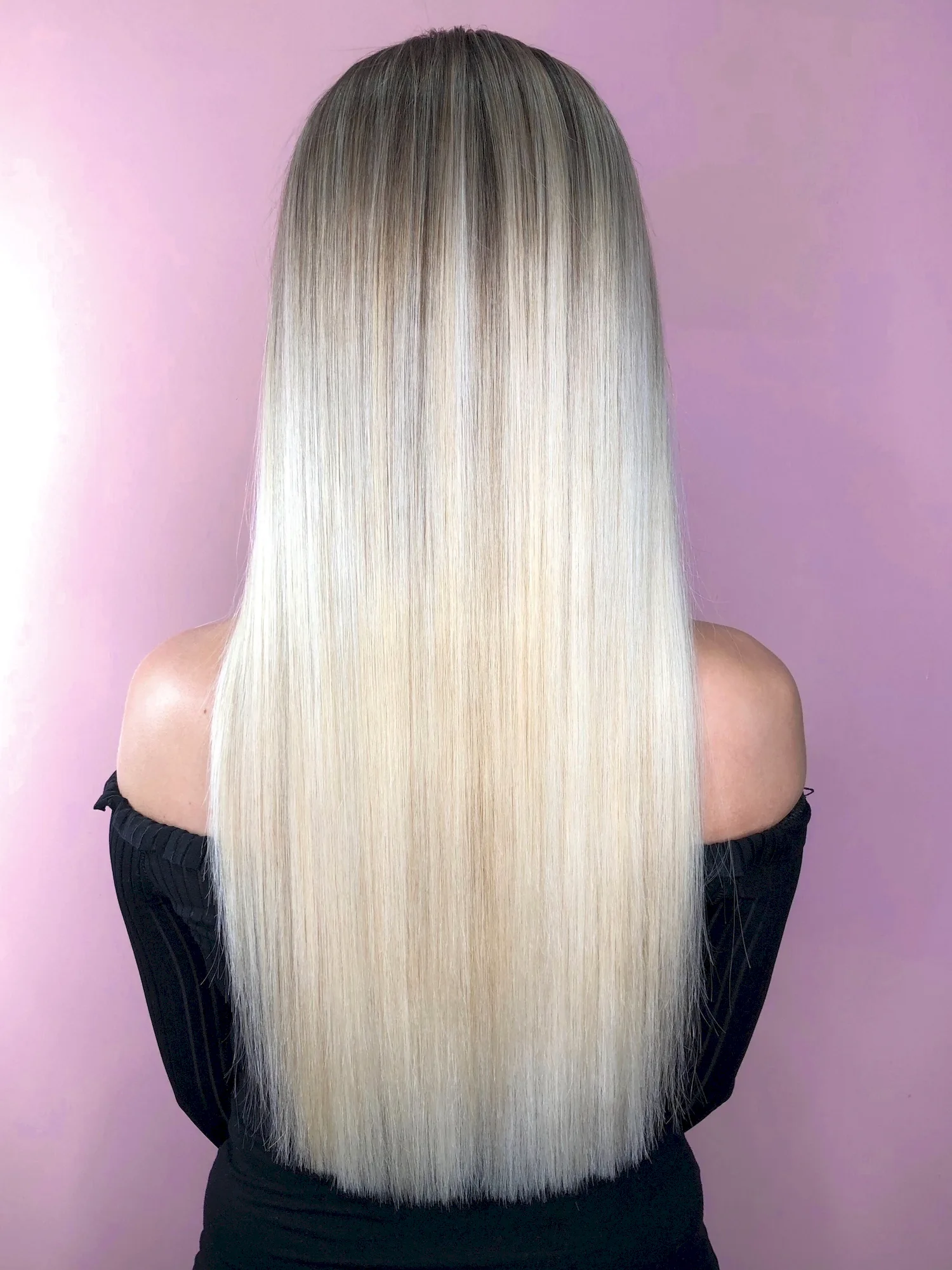 Длинные прямые волосы блонд