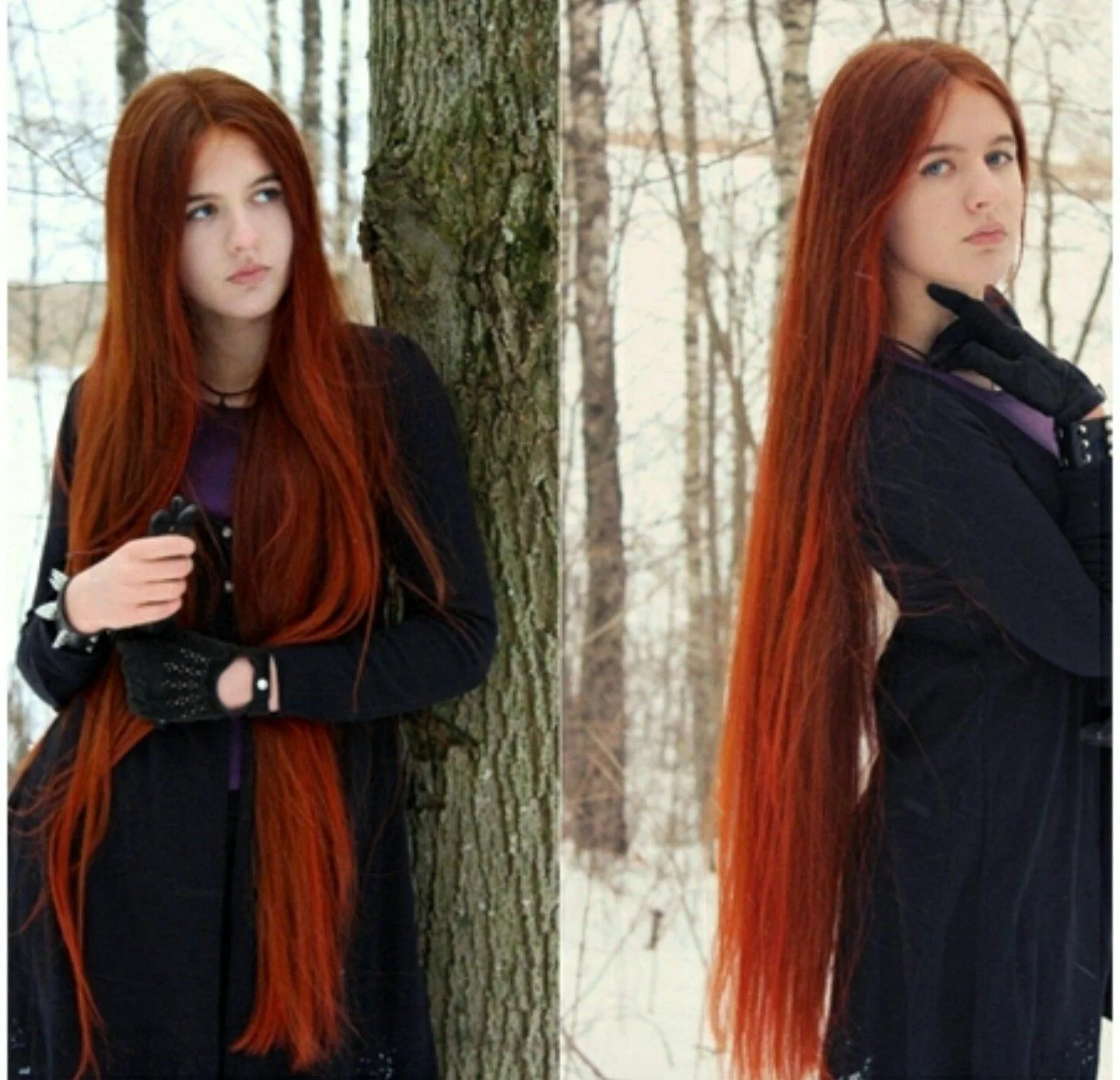 Длинные рыжие нарощенные волосы