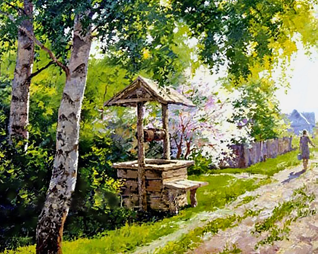 Дмитрий Левин художник картины деревенский пейзаж