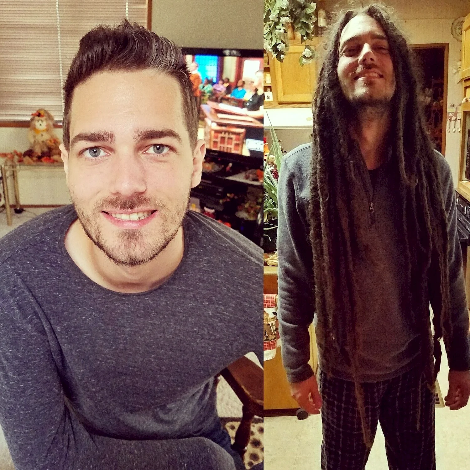 До и после стрижки мужчины