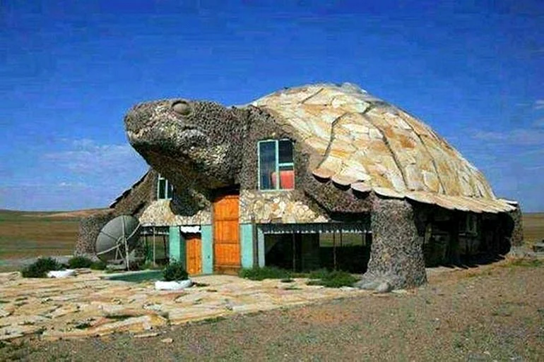 Дом - черепаха в пустыне Гоби, Монголия (ресторан)