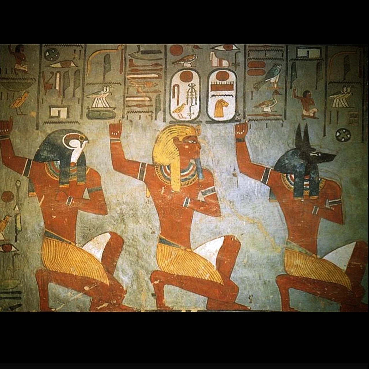 Древнеегипетская живопись Анубис