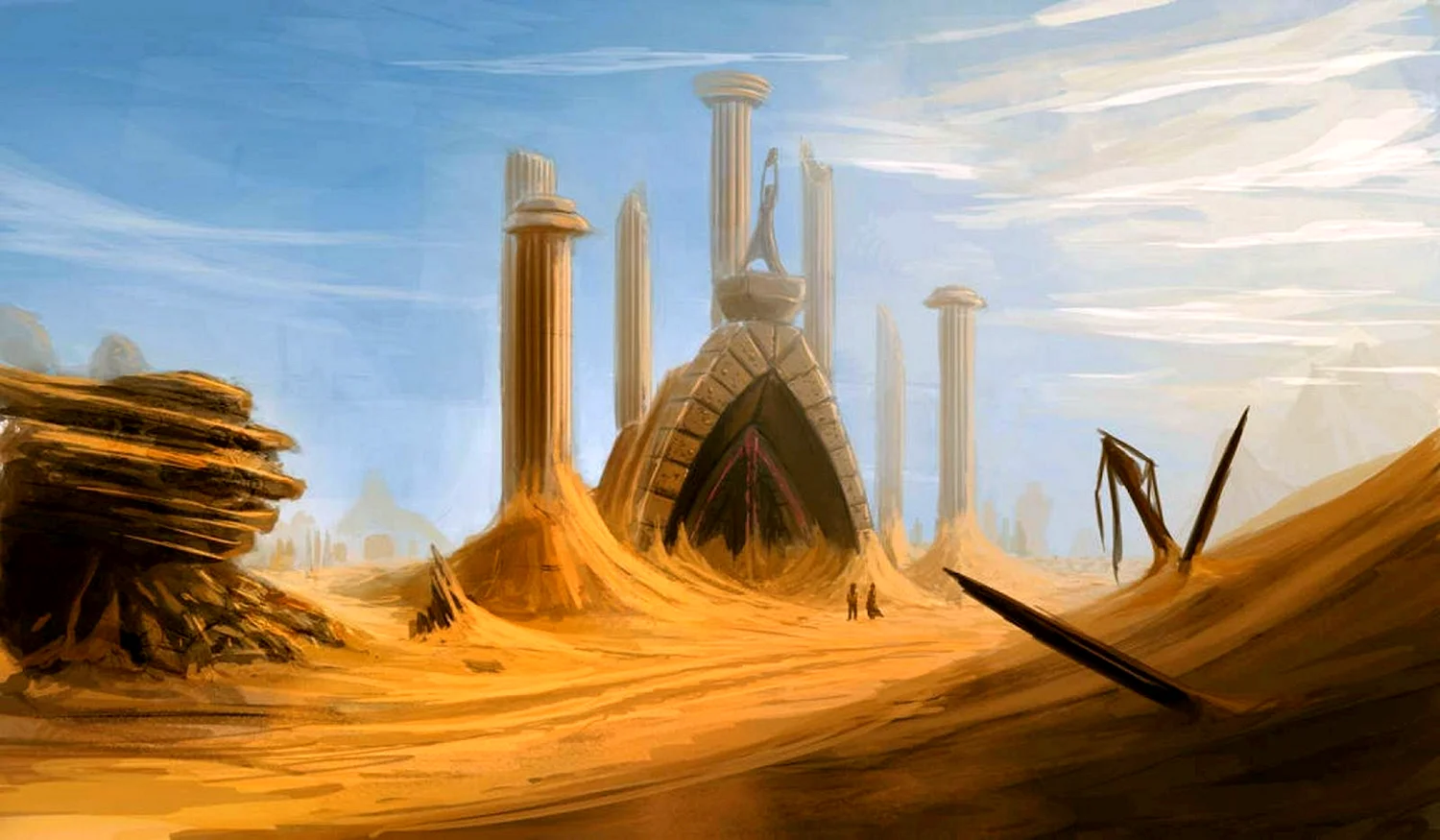 Древний храм в пустыне арт