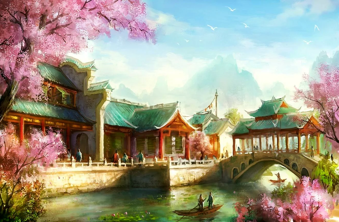 Дворец древнего Китая арт