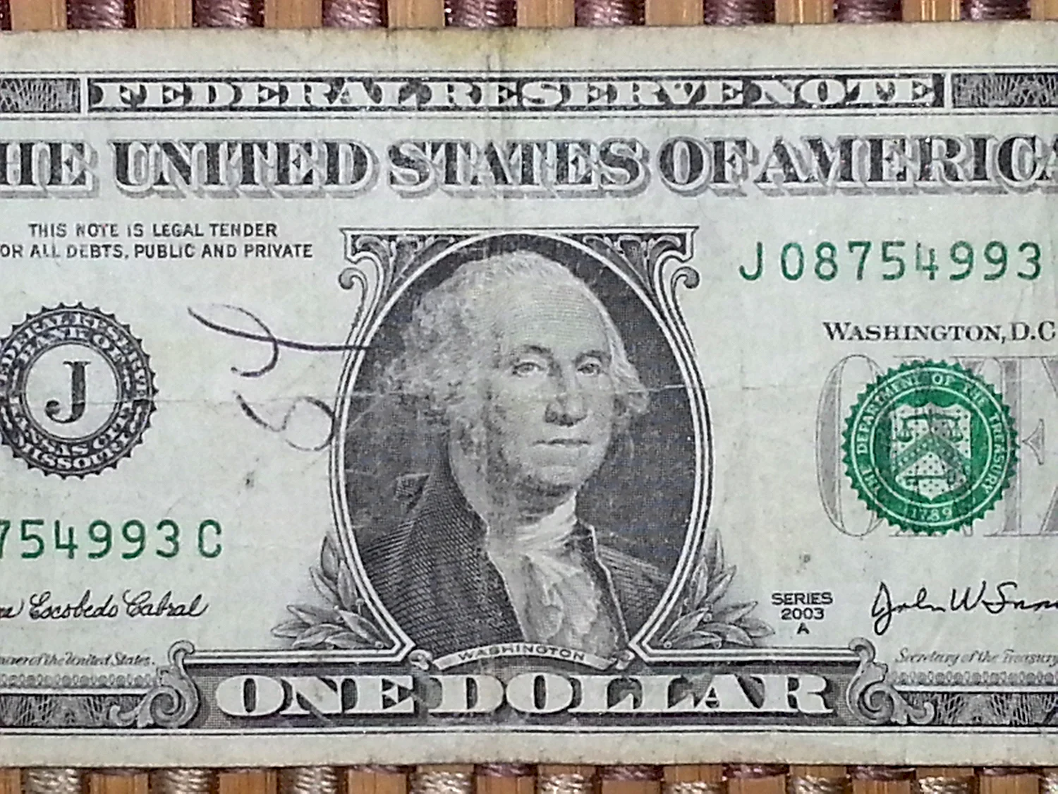 Джордж Вашингтон на купюре США