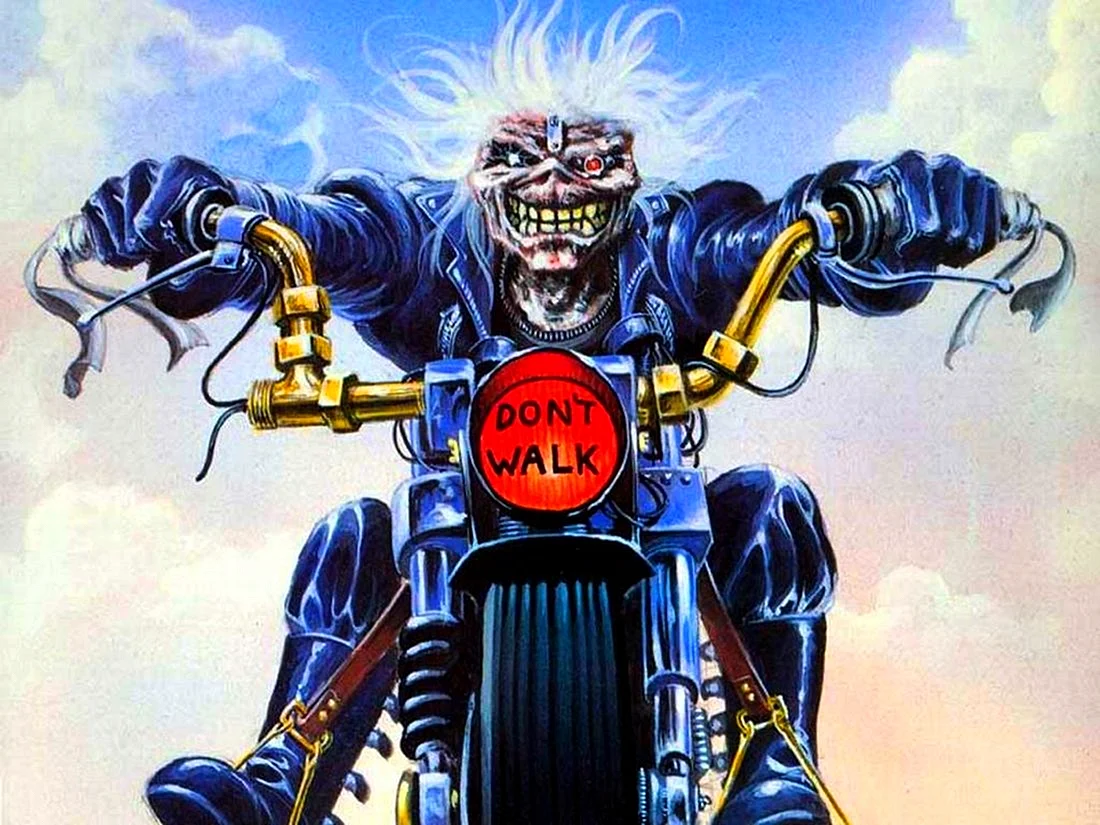 Эдди на мотоцикле Iron Maiden