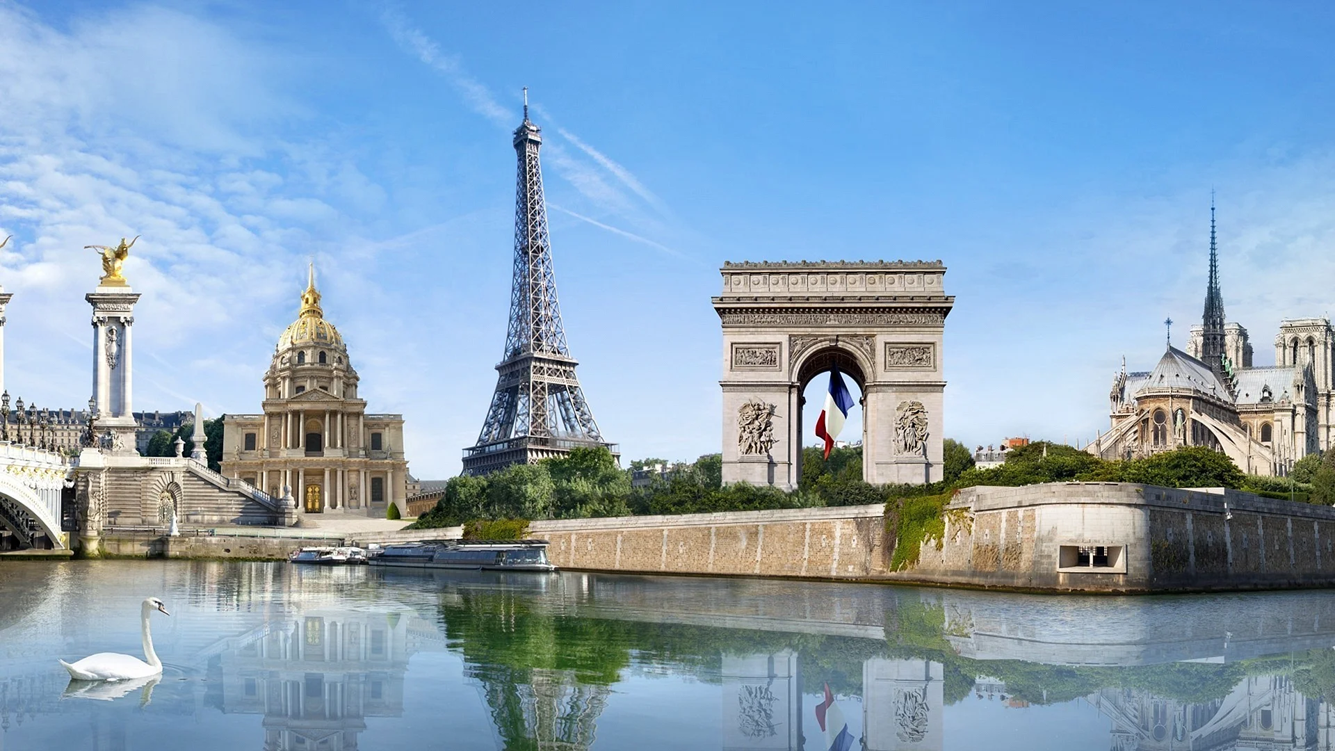 Эйфелева башня в Париже и Триумфальная арка