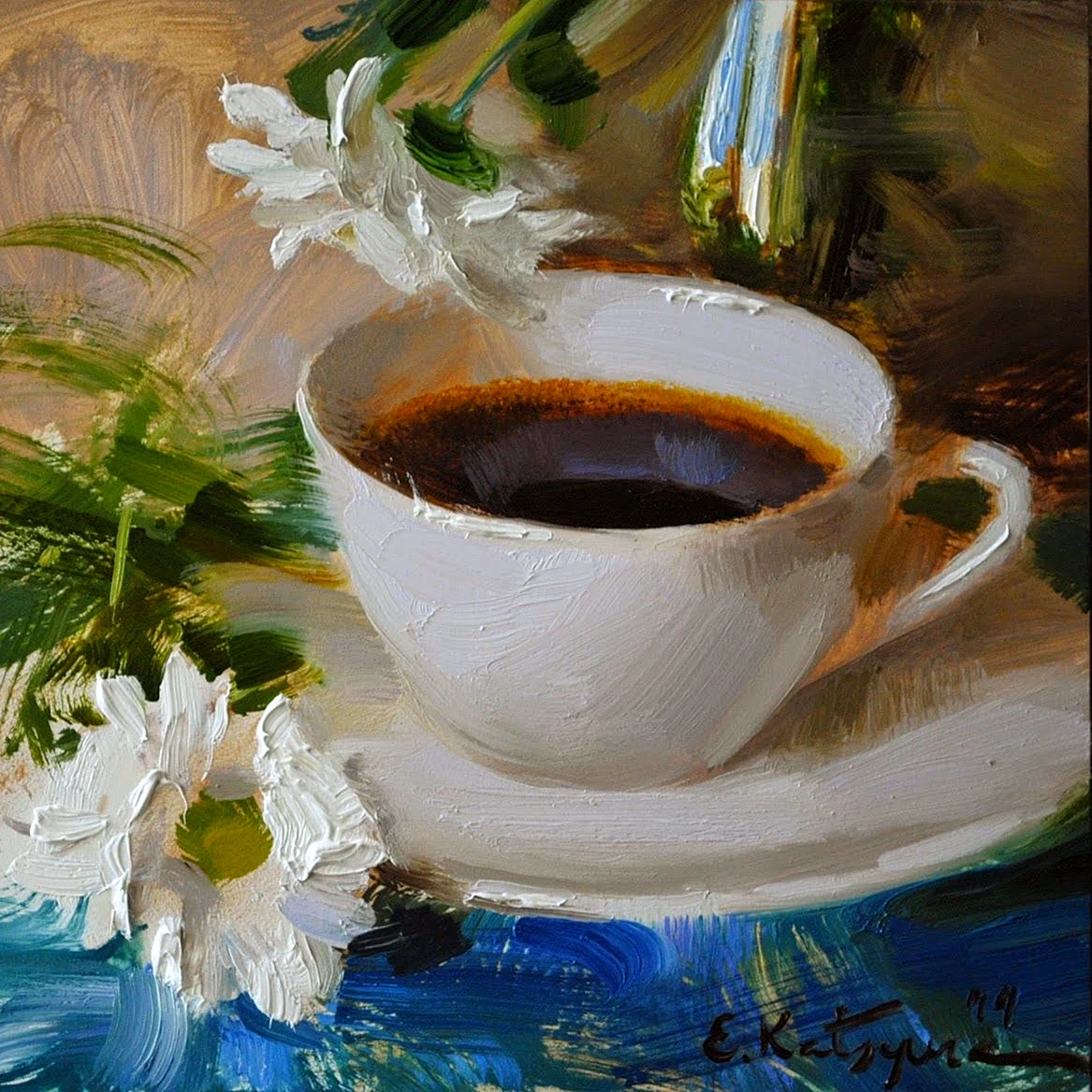 Елена Кацура живопись кофе