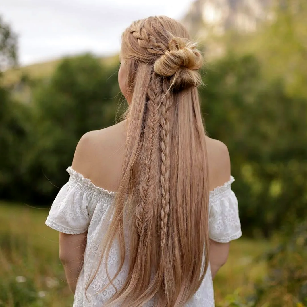 Эльфийская прическа на длинные волосы