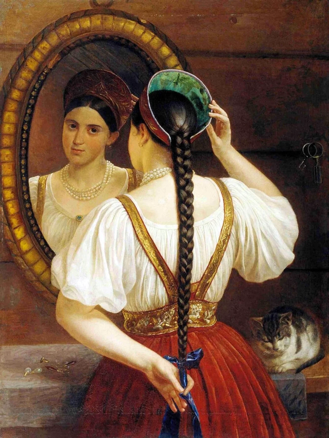 Ф Будкин девушка перед зеркалом 1848