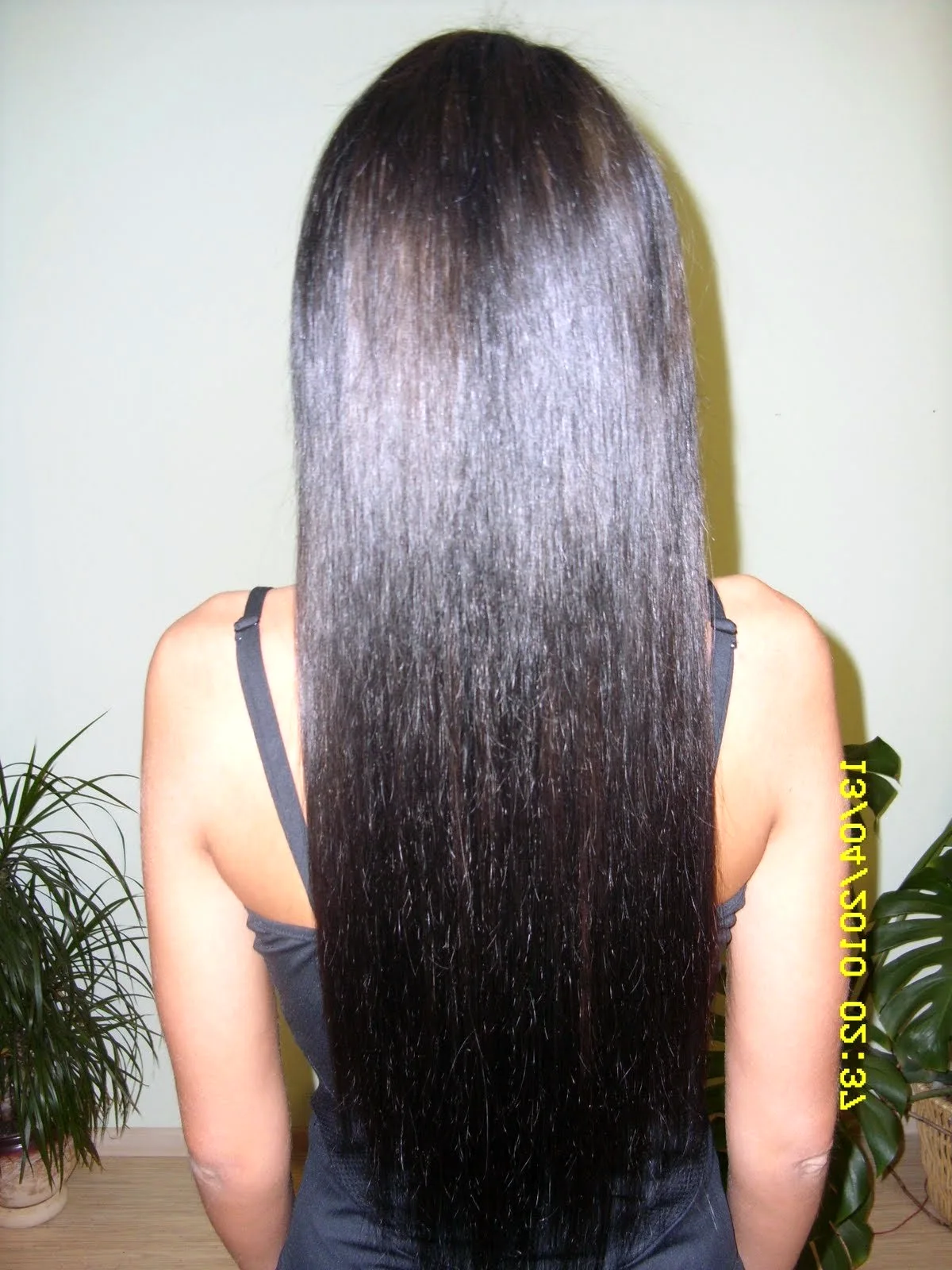 Филировка на длинные черные волосы