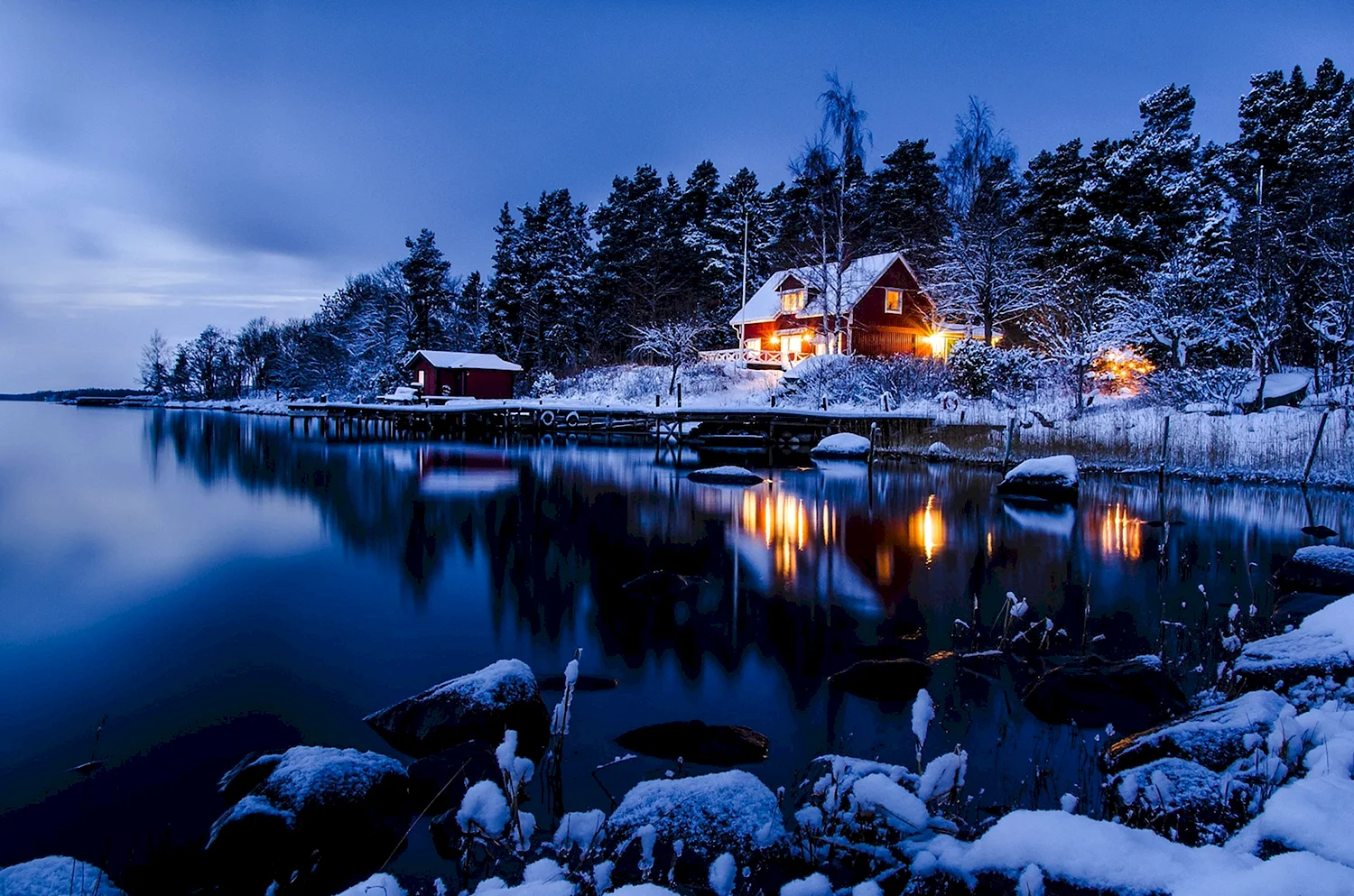 Финляндия домик у озера