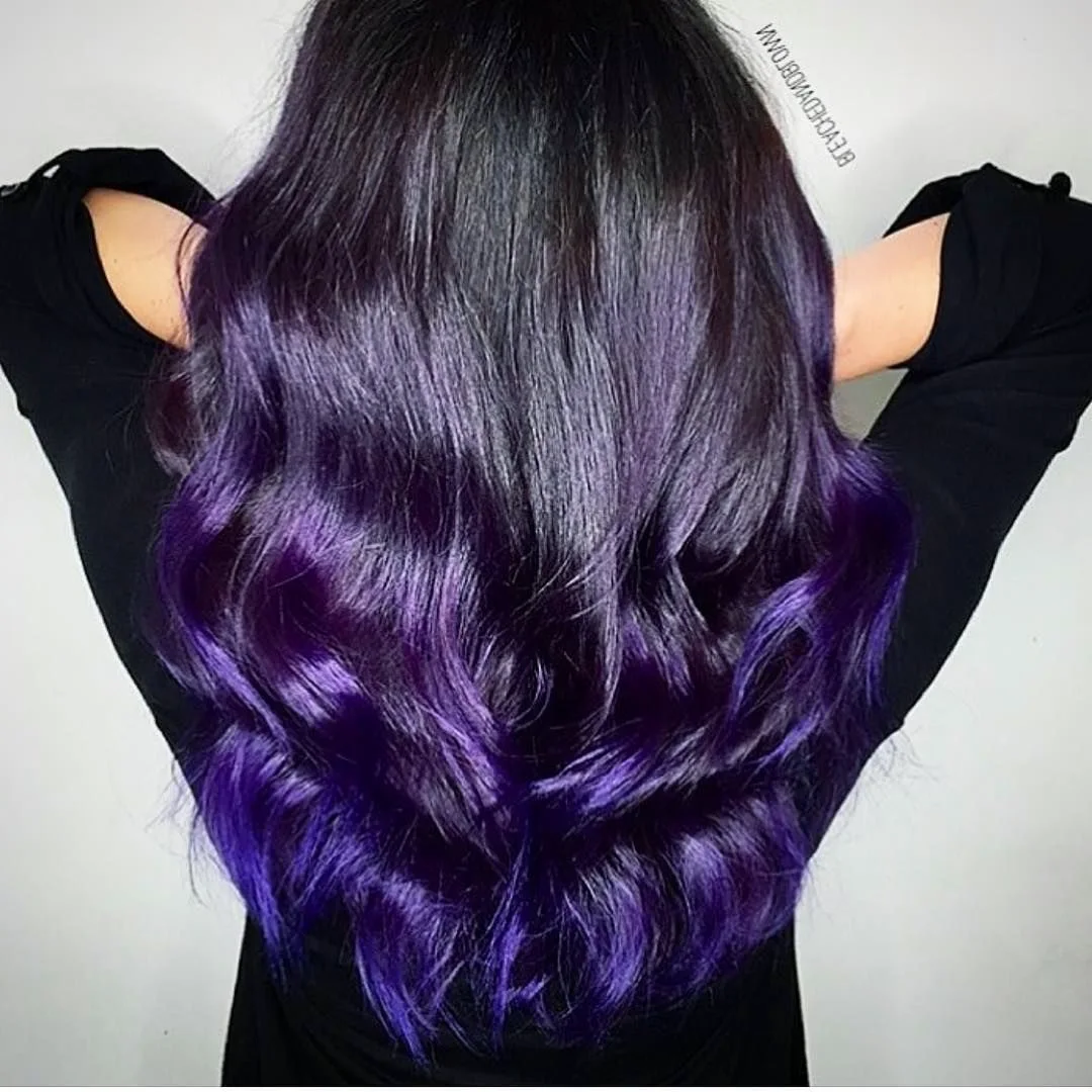 Фиолетовая краска на темные волосы