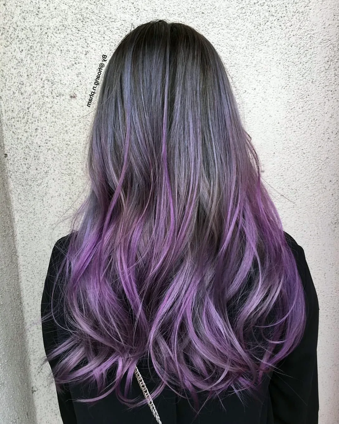 Фиолетово серый цвет волос