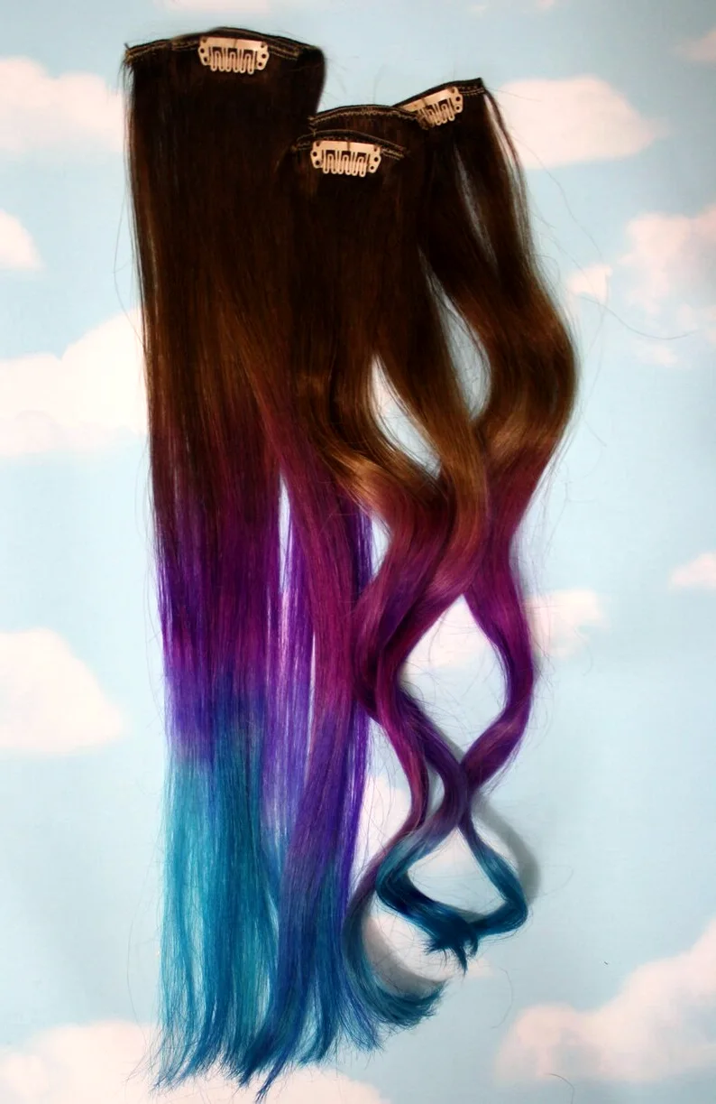 Фиолетовое наращивание волос