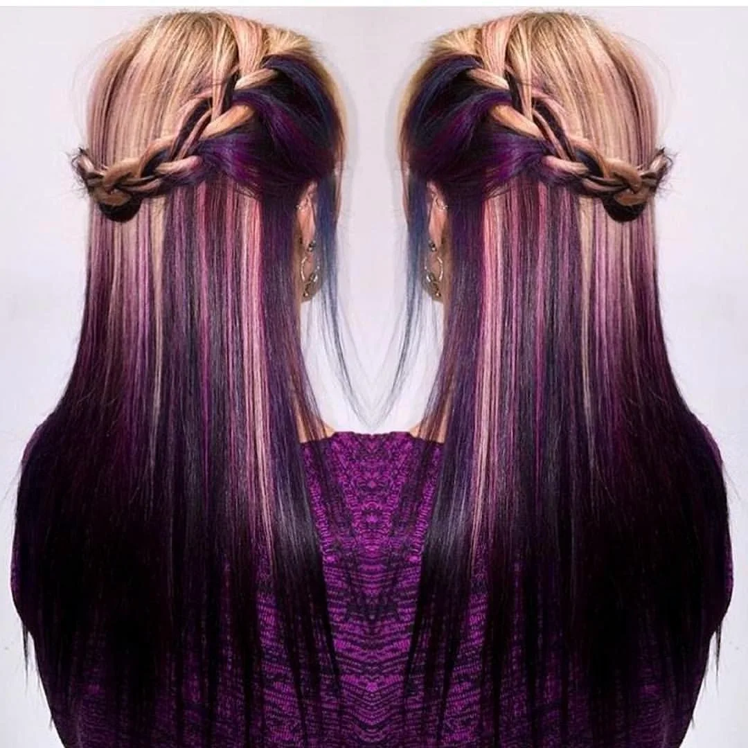 Фиолетовое наращивание волос