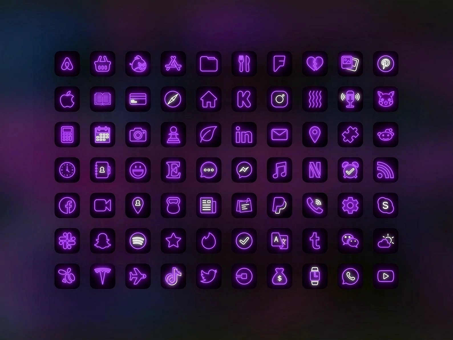 Фиолетовые иконки приложений