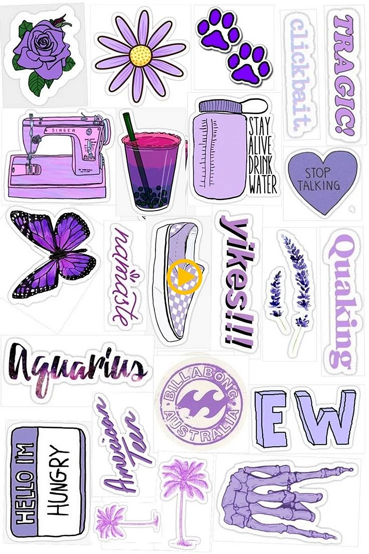 Фиолетовые наклейки