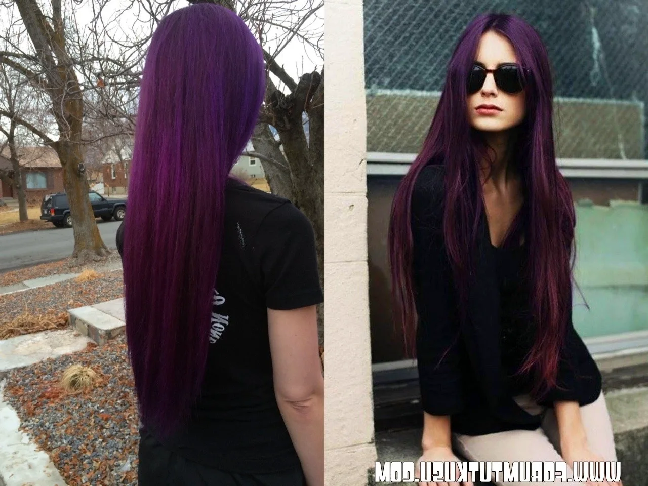 Фиолетовые волосы без осветления