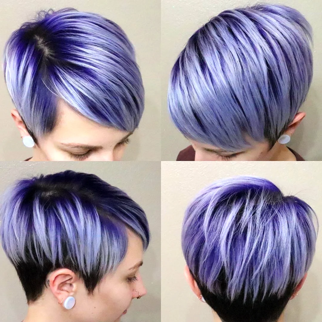 Фиолетовые волосы короткая стрижка