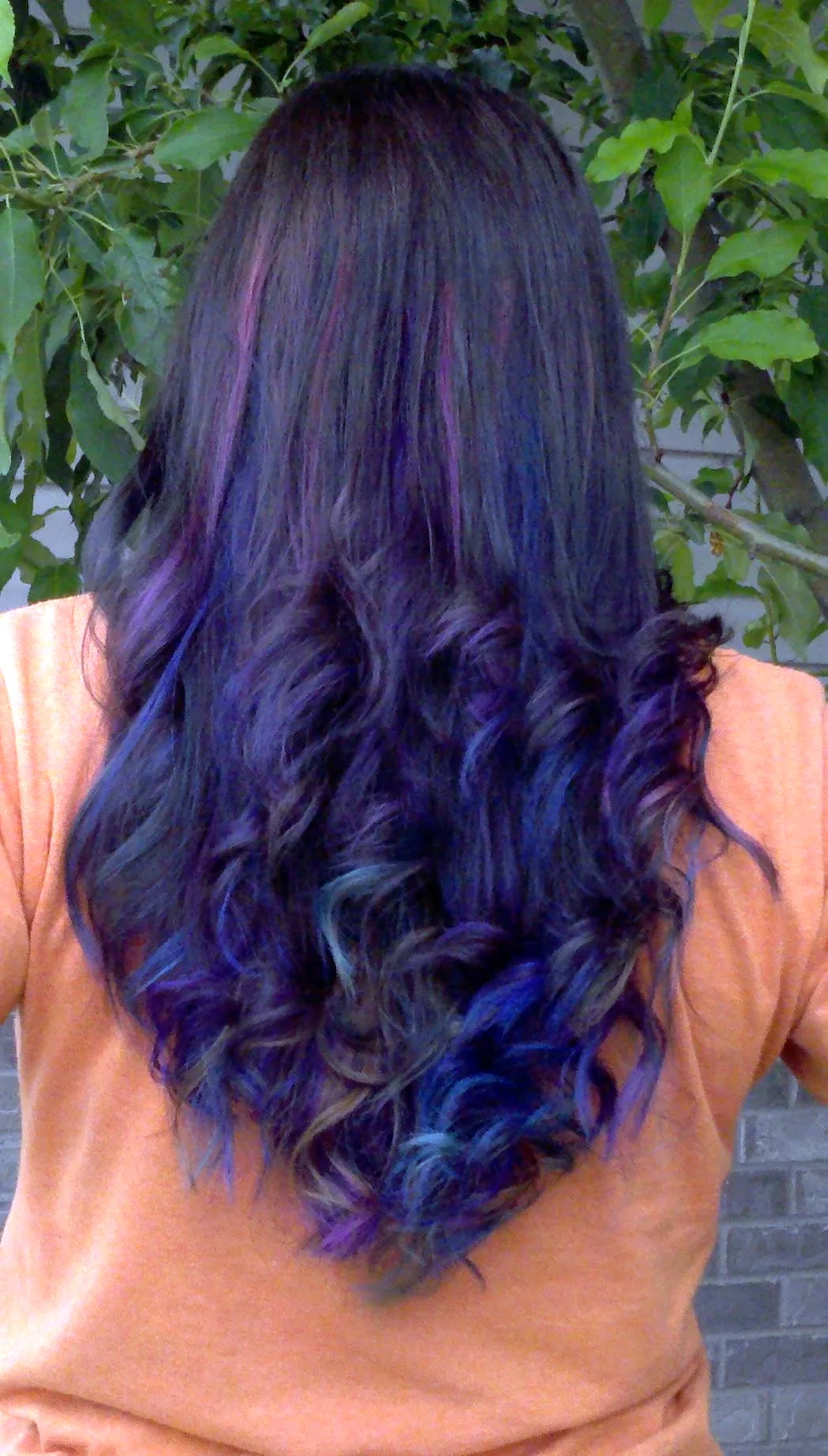 Фиолетовый тоник на темные волосы
