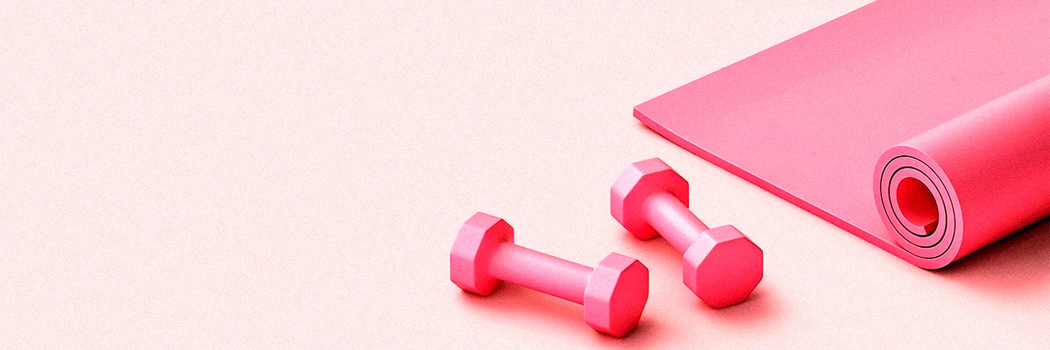 Фитнес розовый фон