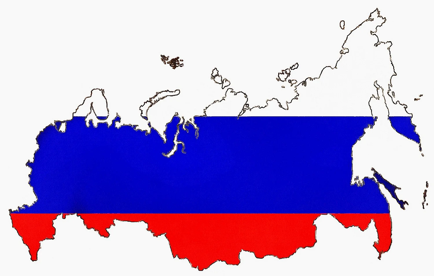 Флаг России на карте России